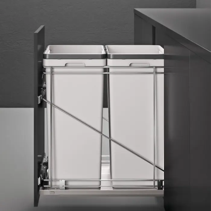 DOUBLE 50 QT WASTE RECYCLE PULL OUT