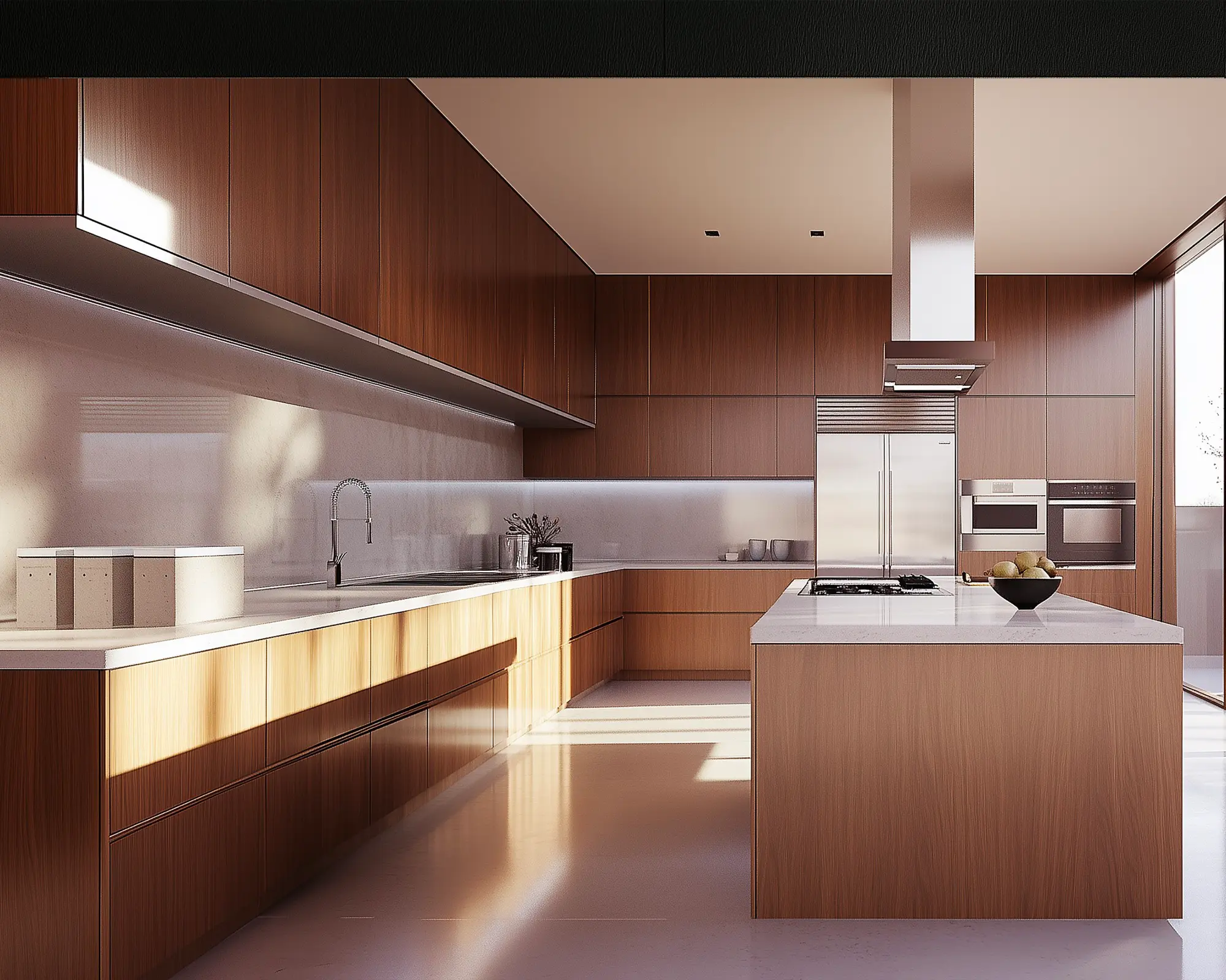 LARGE WALNUT KITCHEN RENDER EXAMPLE