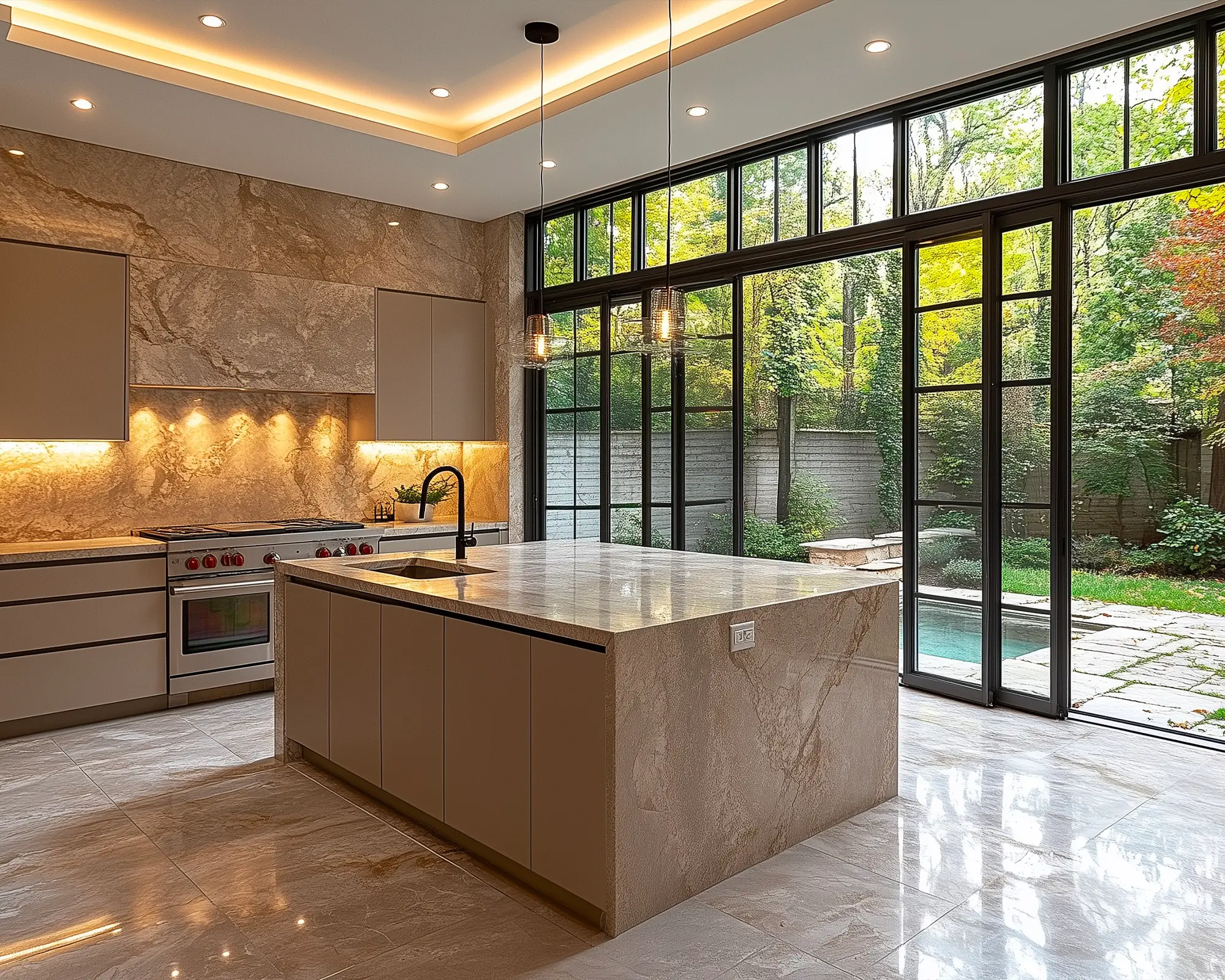 frecia inteiors matte beige channel kitchen
